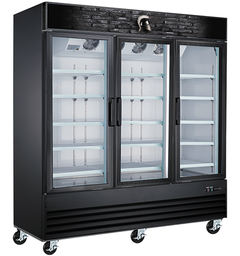 Refrigerator, Reach-In, Three-Door, Glass,1 - 1 EACH