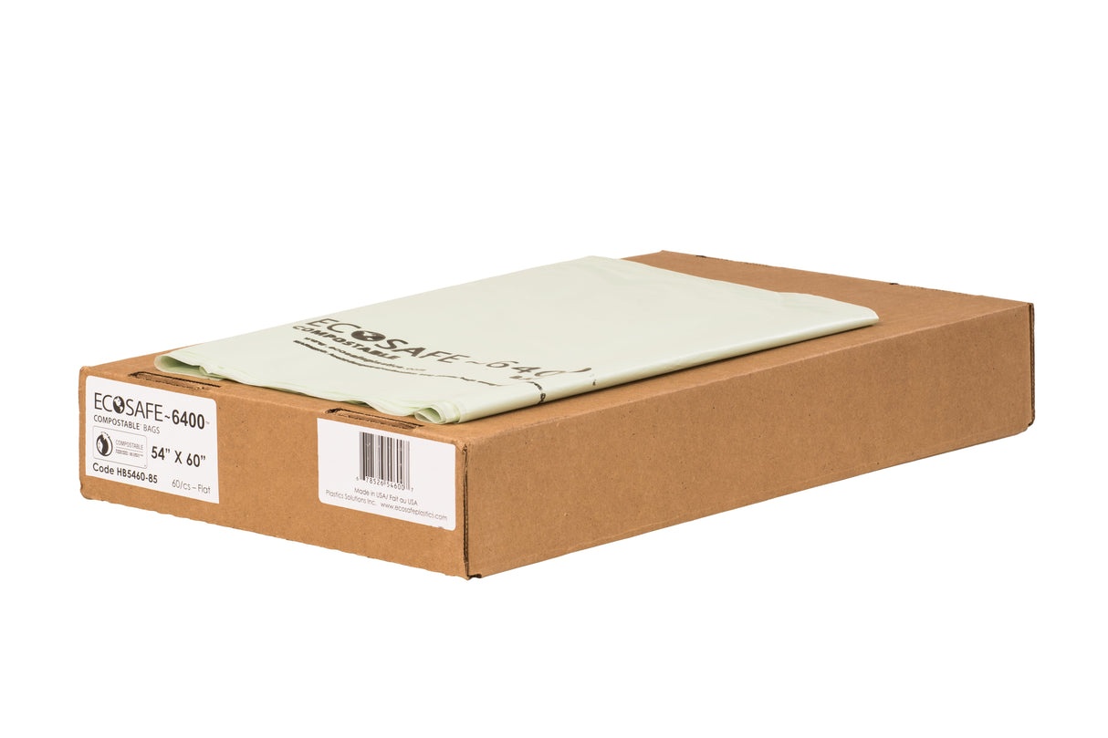 Bags, Compostable, 0.85 Mils, 54 x 60 Inches,6 - 10 COUNT