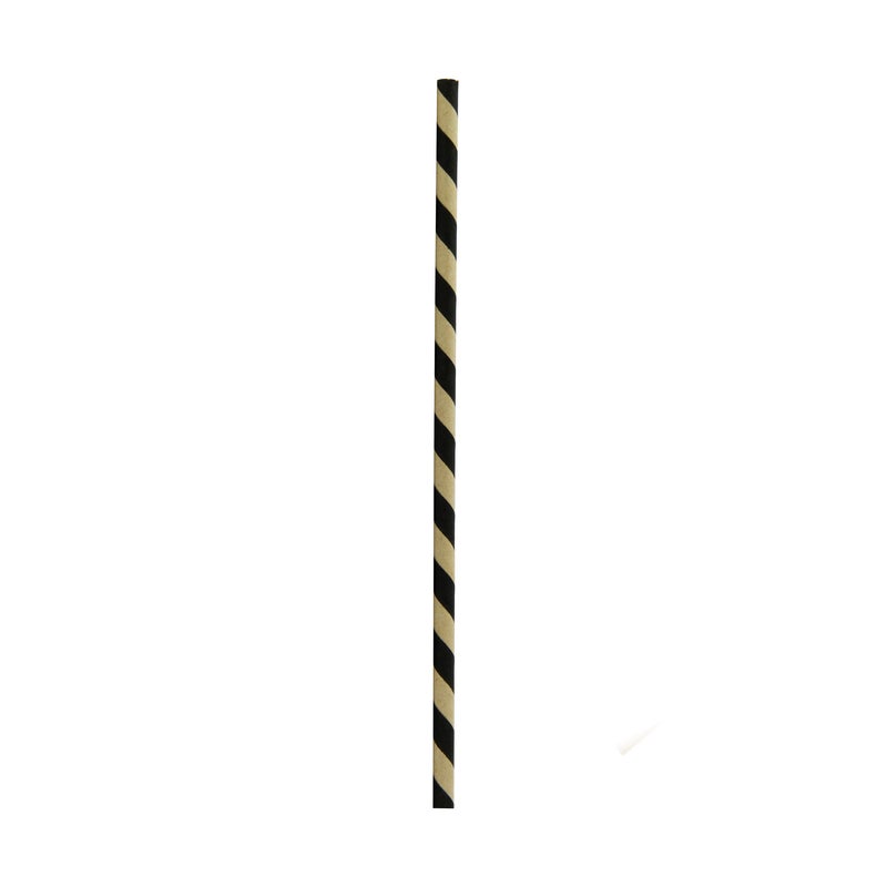 Straws, Paper, Black & Kraft, Wrapped,6 - 500 COUNT