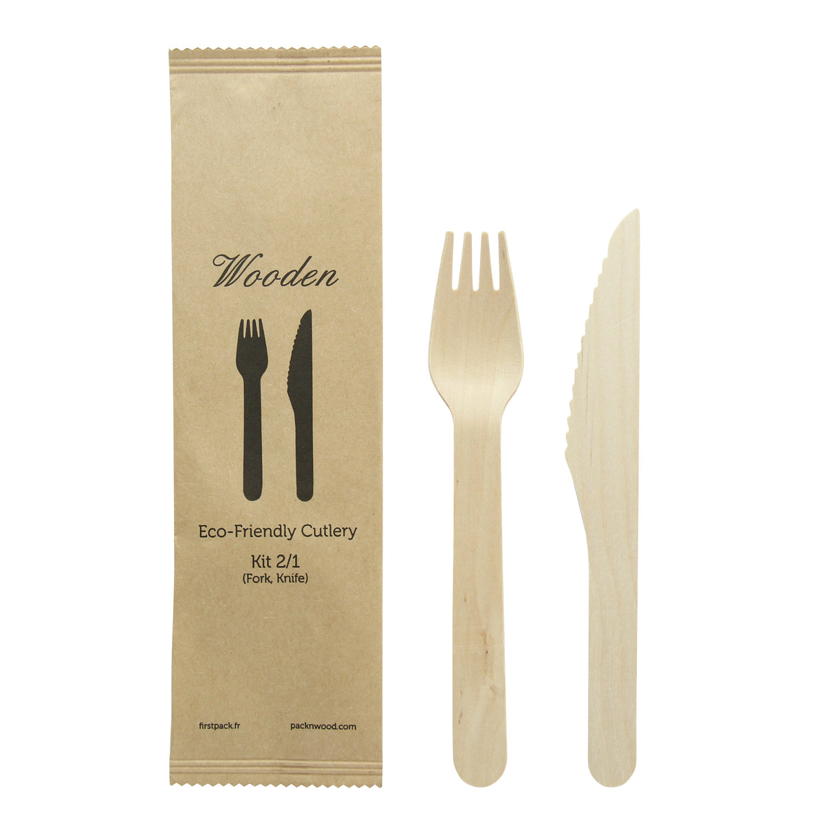 Cutlery Kits, Fork & Knife, 2-Piece, Wood, 6.20 Inch,250 - 2 PIECE