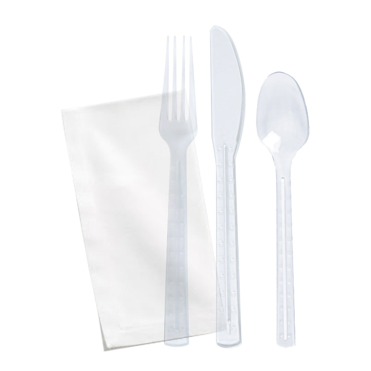 Cutlery Kits, Fork/Spoon/Knife, First Class 6-Piece, Plastic, Clear, 7.87 Inch, includes Napkin and Salt & Pepper,250 - 6 PIECE