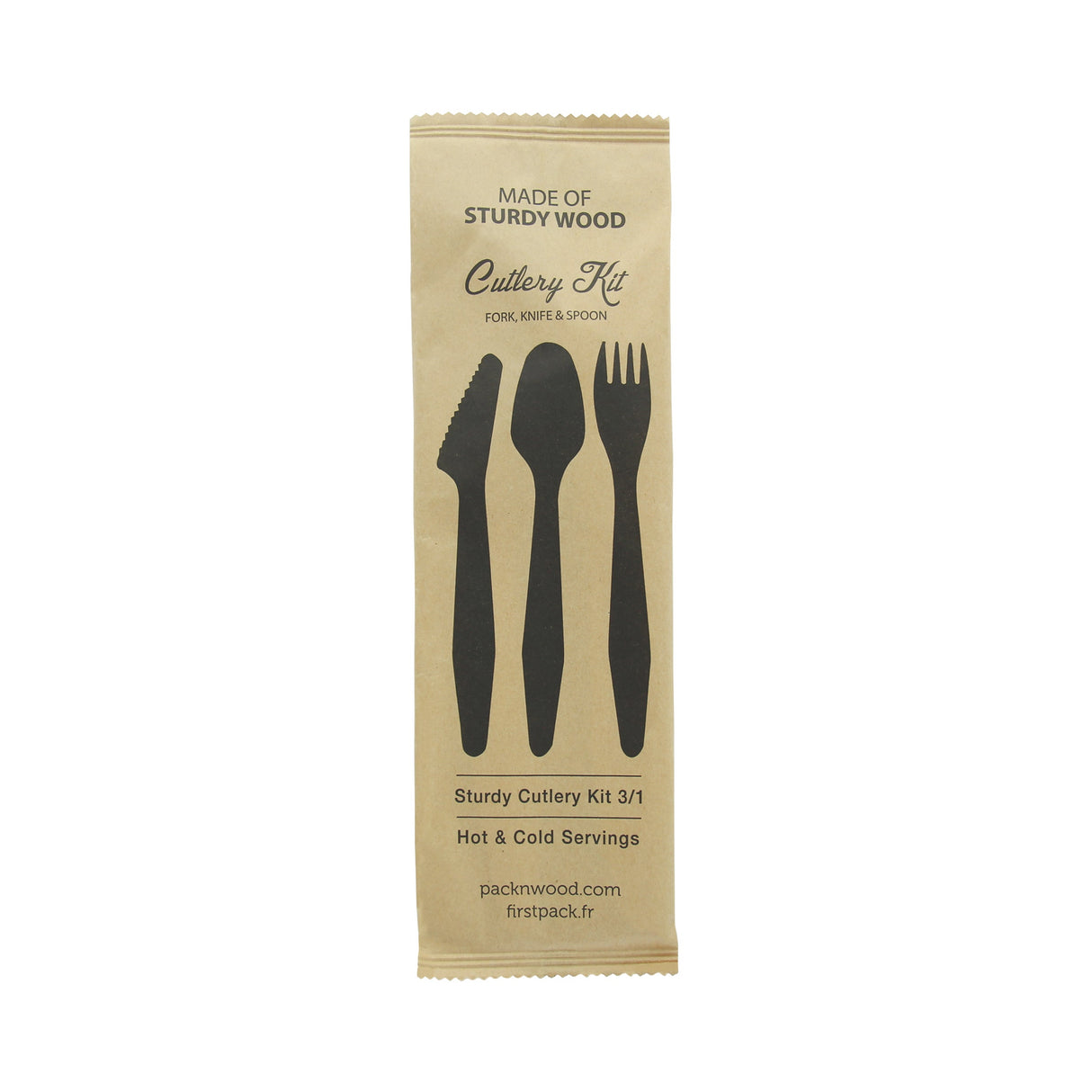 Cutlery Kits, Fork/Spoon/Knife, 3-Piece, Heavyweight Wood, 7.30 Inch,250 - 3 PIECE
