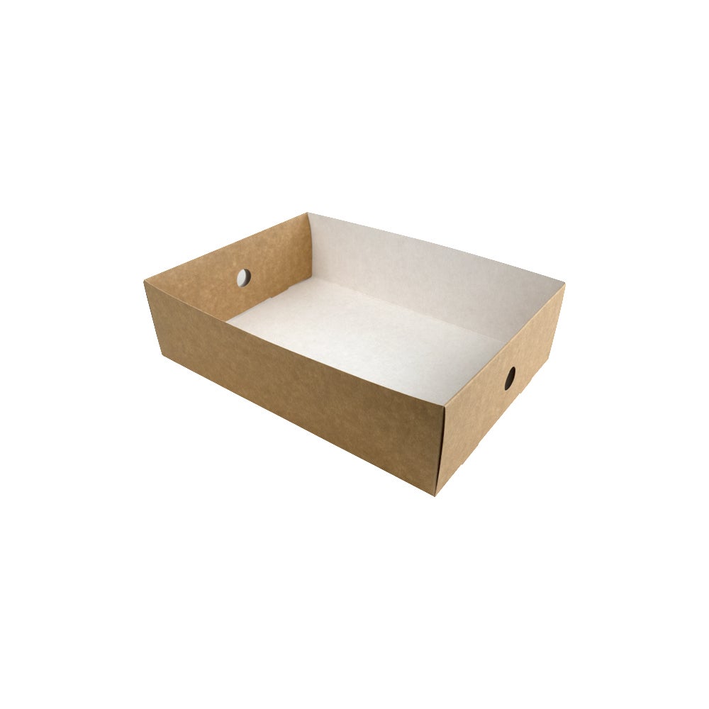 Trays, 12 x 8.70 x 3.20 Inch, Paper, Kraft, Medium,100 - 1 EACH