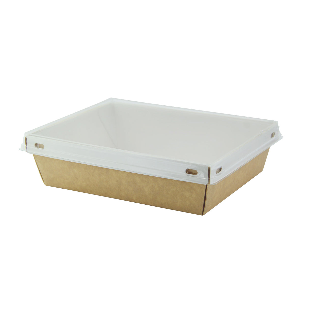 Boxes, 24 Ounce, Laminated Paper, Kraft, 6.70 x 5.10 x 1.80 Inch, includes Clear PET Lid,4 - 25 COUNT