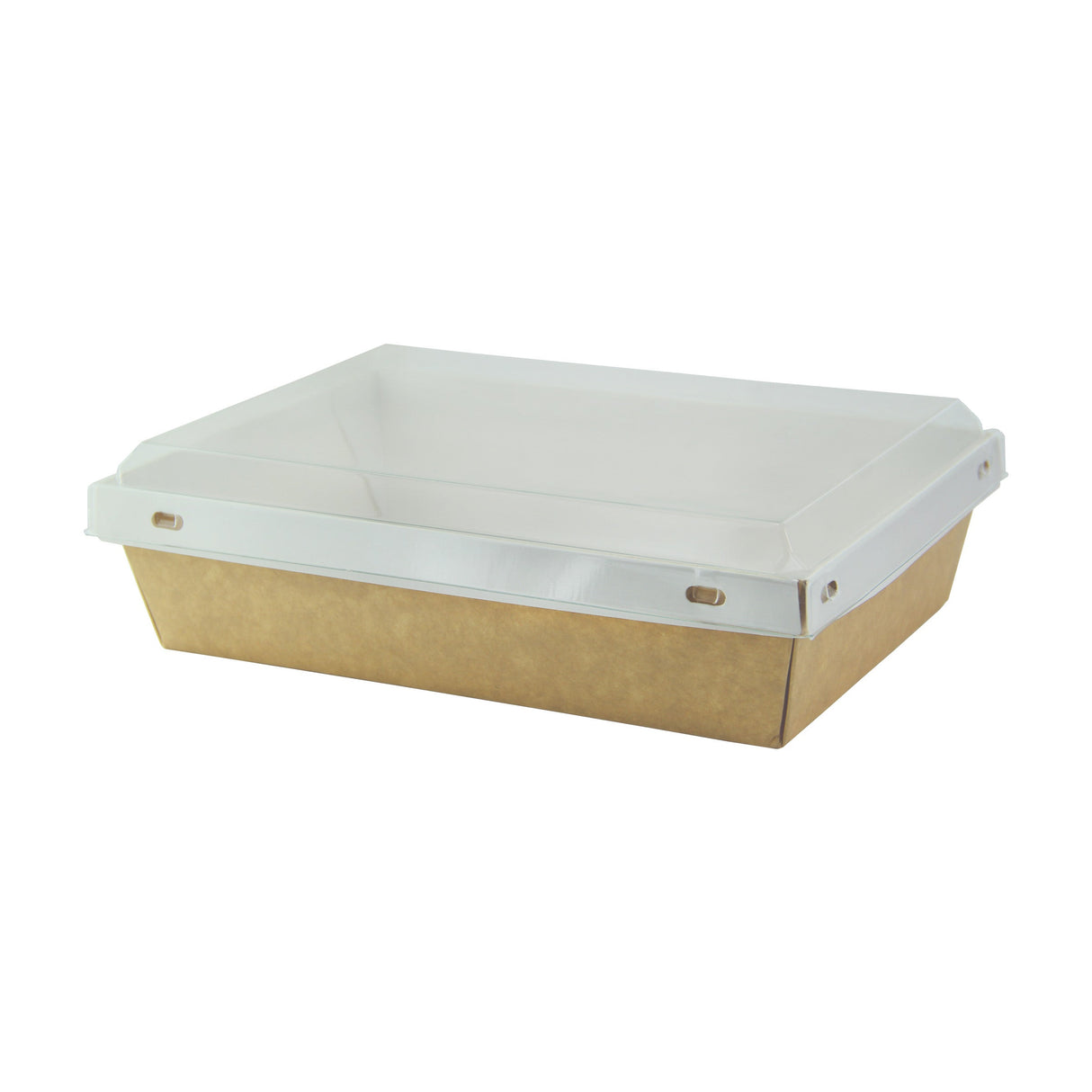 Boxes, 32 Ounce, Laminated Paper, Kraft, 7.9 x 5.5 x 2 Inch, includes Clear PET Lid,4 - 25 COUNT