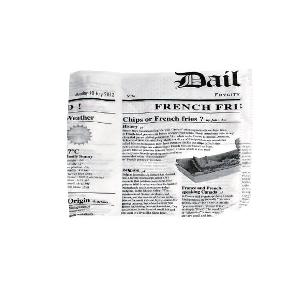 Bags, White with Newspaper Design, Open on 2 Sides,1000 - 1 EACH