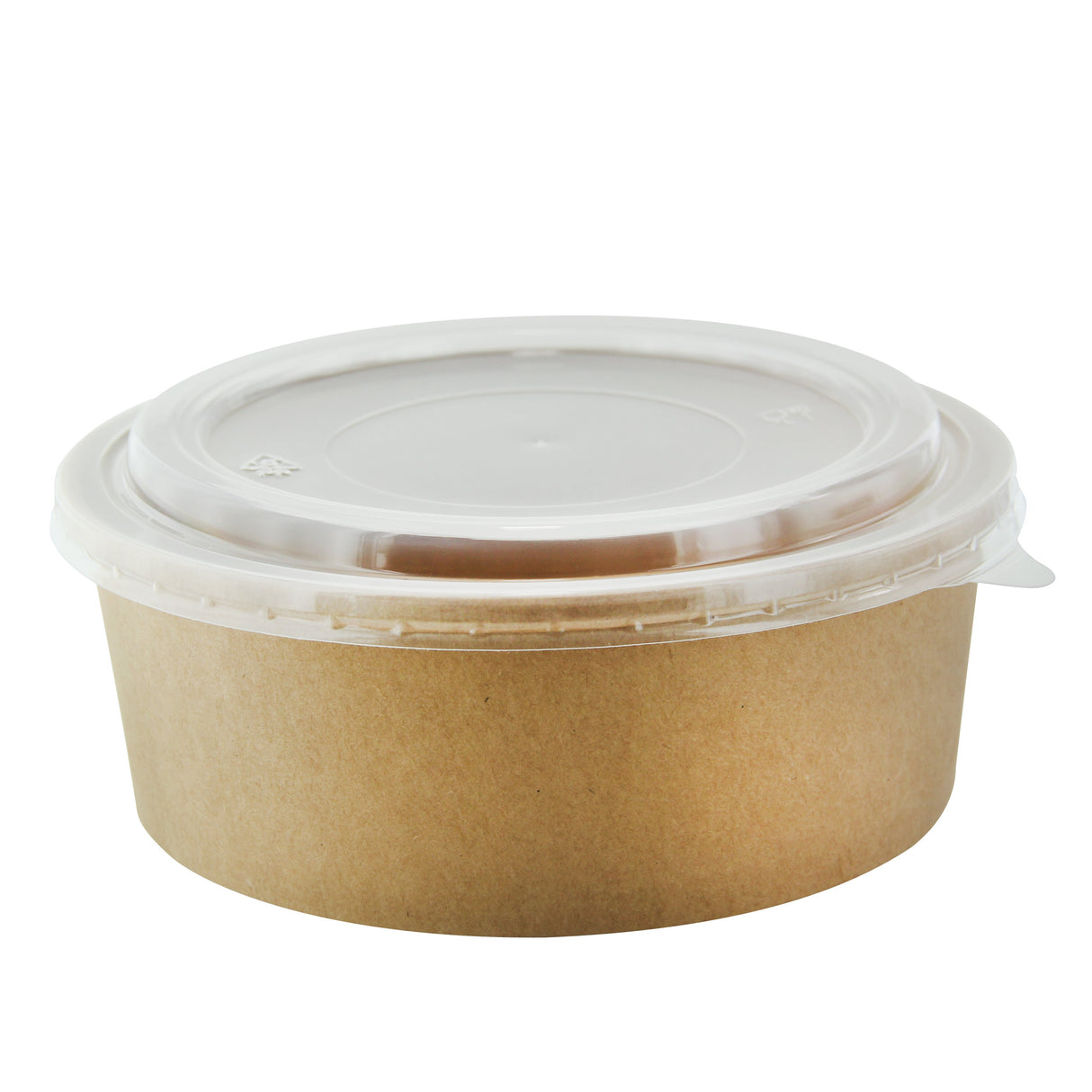 Buckets, Salad, 40 Ounce, Paper, Kraft, Round, with Plastic Lid, 7.20 x 2.60 Inch,8 - 25 COUNT
