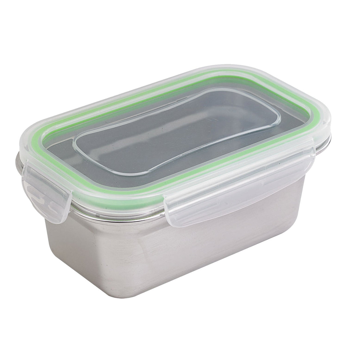 Box, Lunch, Noxbox 21 Ounce, Reusable, Rectangular, Stainless Steel, 6.41 x 3.93 x 2.55 Inch, with Clear Plastic Lid,6 - 1 EACH