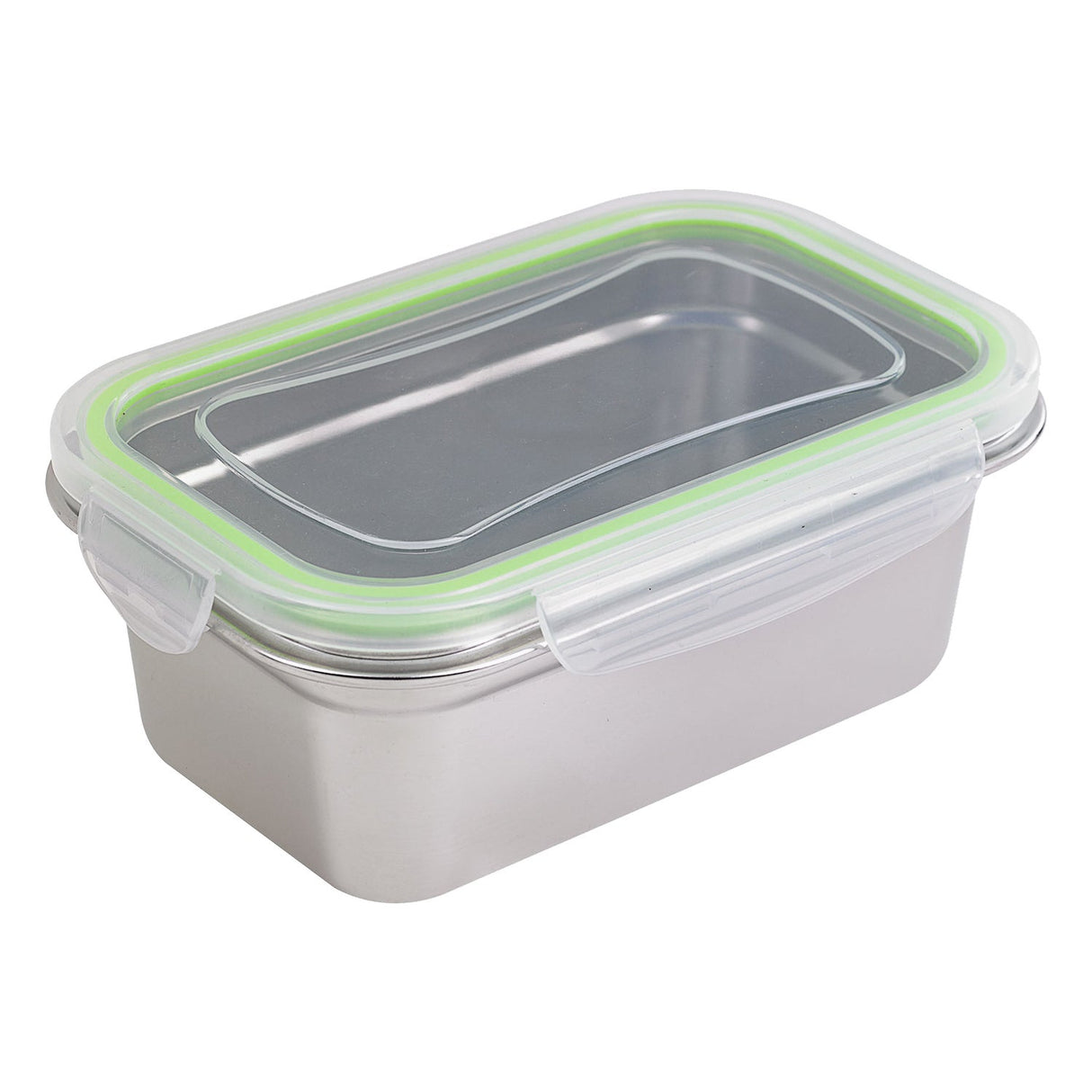 Box, Lunch, Noxbox 54 Ounce, Reusable, Rectangular, Stainless Steel, 8.77 x 5.90 x 3.14 Inch, with Clear Plastic Lid,6 - 1 EACH