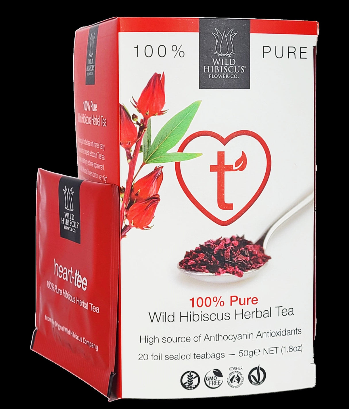 Tea, Herbal, Wild Hibiscus, Individually-Wrapped with String,6 - 20 COUNT