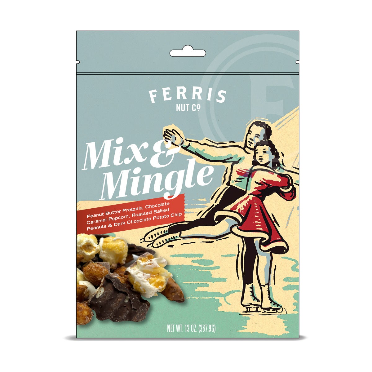 Snack Mix, Mix & Mingle, Contains Peanut Butter Pretzels/Choco,12 - 13 OUNCE
