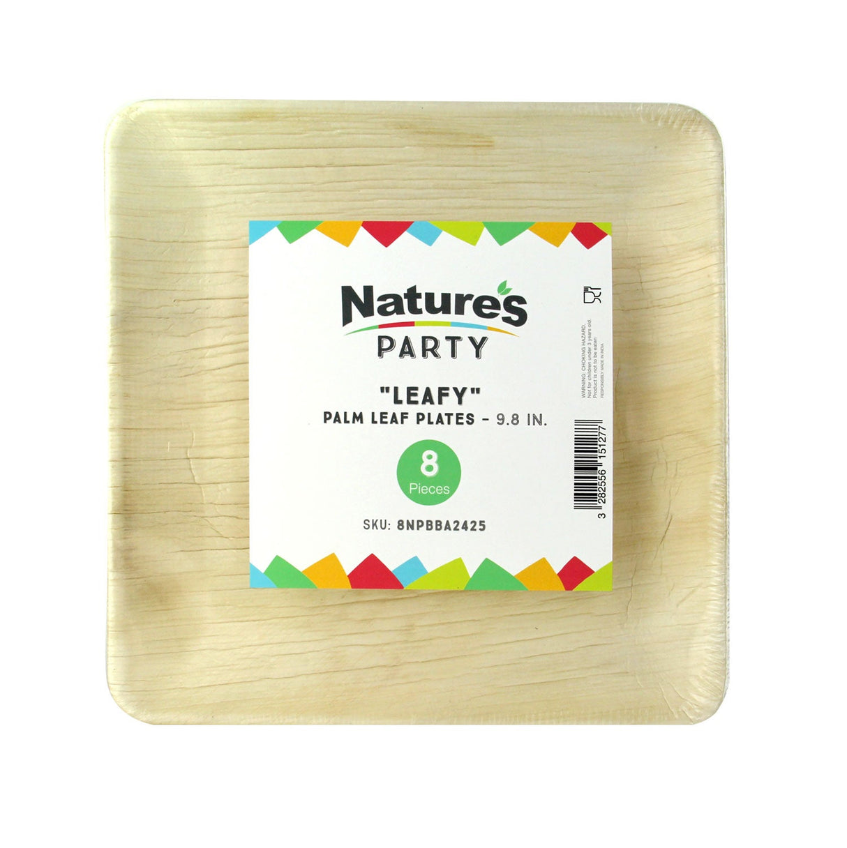 Plates, Leafy 9.80 x 9.80 Inch, Palm Leaf,12 - 8 COUNT