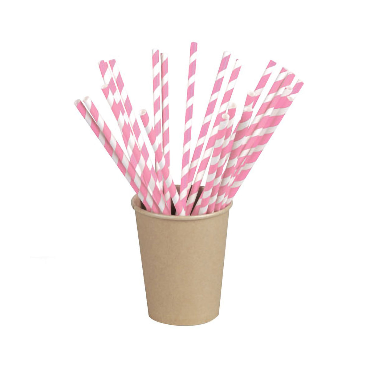 Straws, 8.30 Inch, Paper, Pink Striped,24 - 25 COUNT