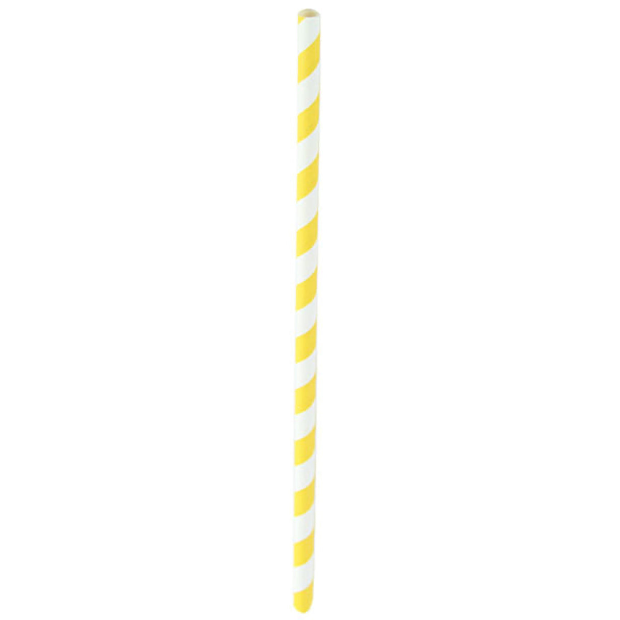 Straws, 8.30 Inch, Paper, Yellow Striped,24 - 25 COUNT