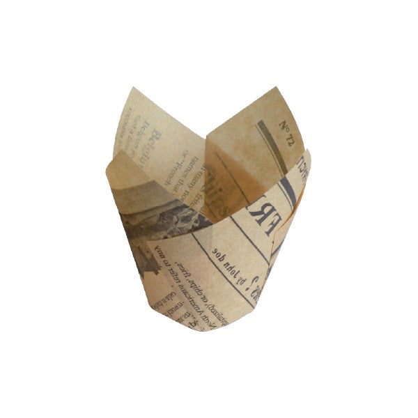 Cups, Baking, 5 Ounce, Paper Tulip, Newsprint,24 - 24 COUNT