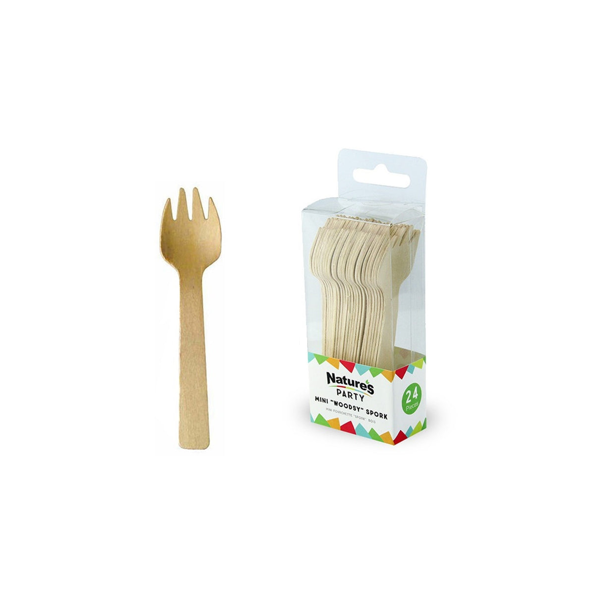 Sporks, Wood, 4.13 Inch, Mini,24 - 24 COUNT