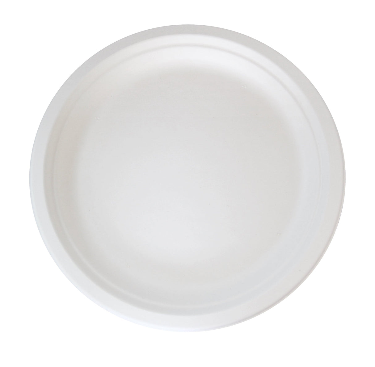 Plates, 10 Inch, Sugarcane, White, Round,20 - 25 COUNT