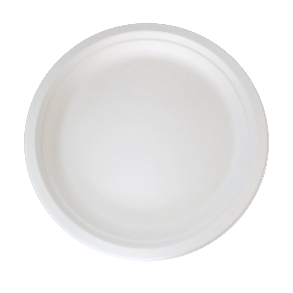 Plates, 8.74 x 0.75 Inch, Sugarcane, White, Round,10 - 50 COUNT