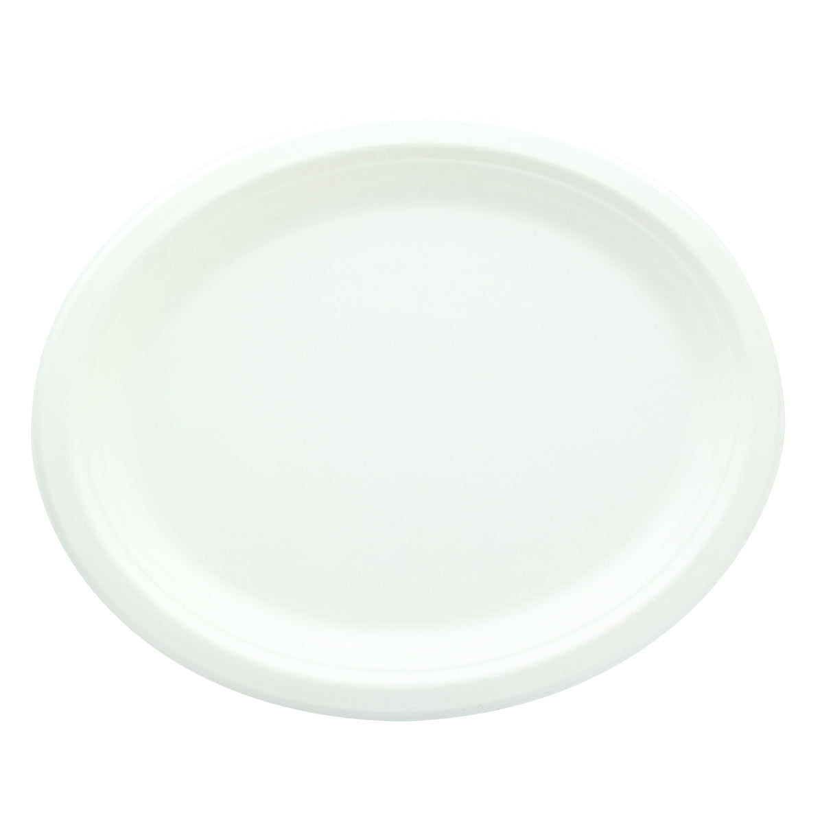 Plates, 12.20 x 9.40 x 0.82 Inch, Sugarcane, White, Oval,20 - 25 COUNT