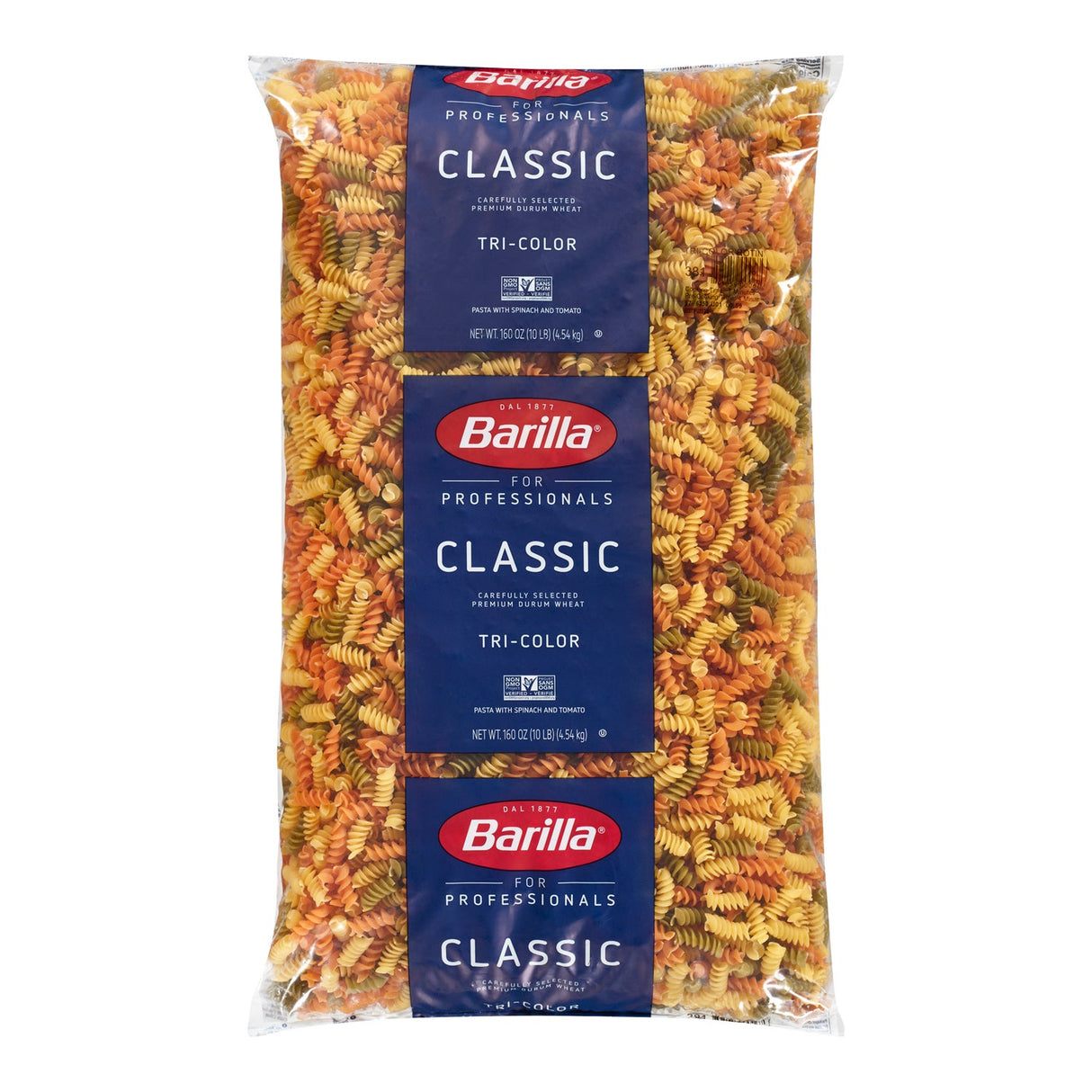Pasta, Rotini, Tri-Color, Bulk,2 - 160 OUNCE
