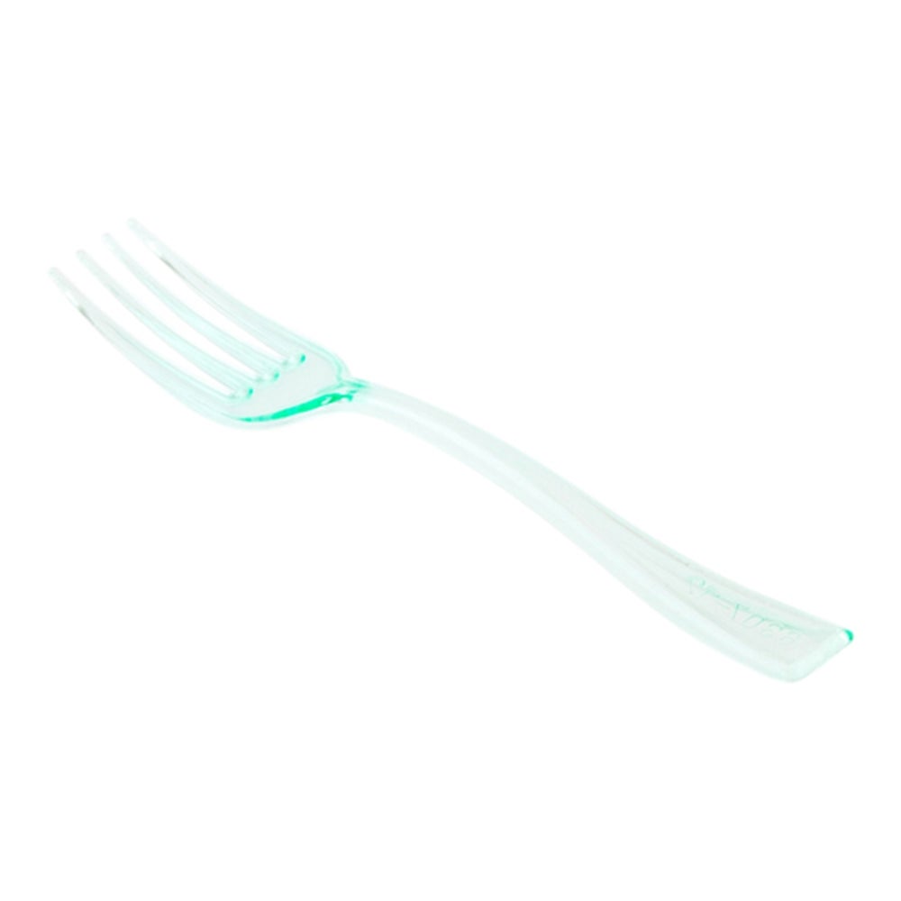 Forks, Mini, Plastic, Seagreen, 4 Inch,100 - 1 EACH