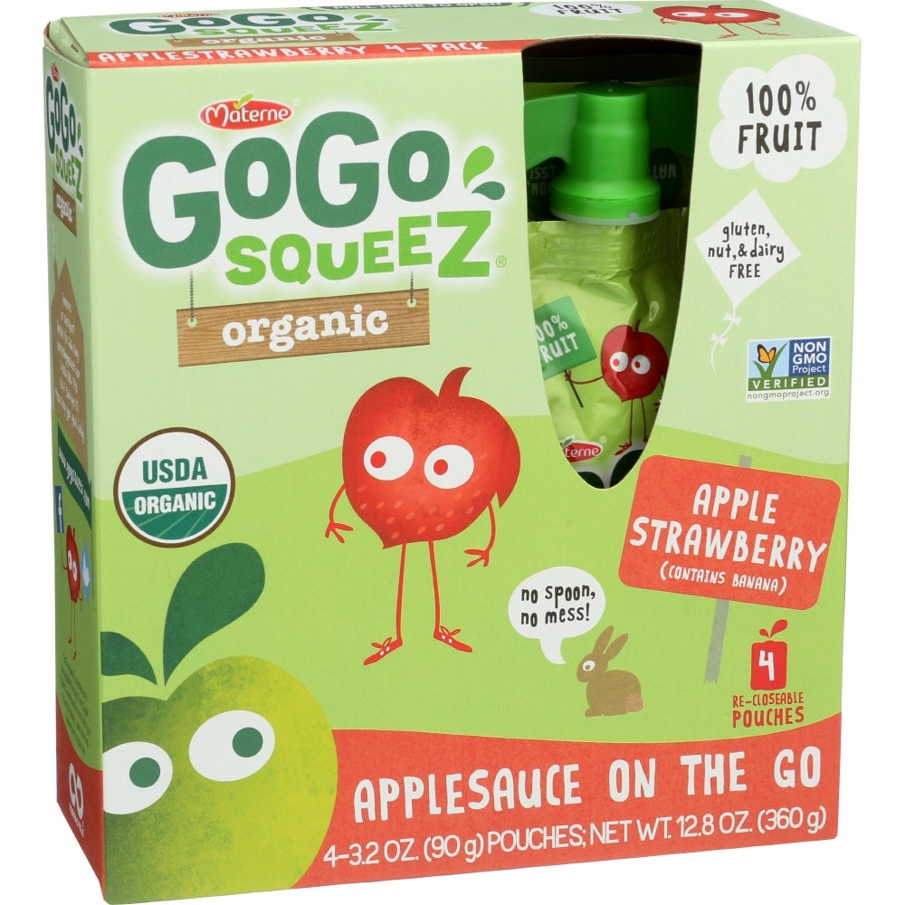 Applesauce, Apple Strawberry, 3.2 Ounce,12 - 4 COUNT