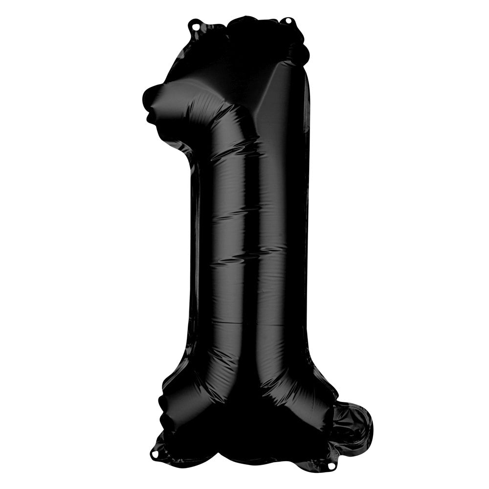 Balloon, Mylar, Balloonify 16 Inch, Number 1, Black,1 - 1 EACH