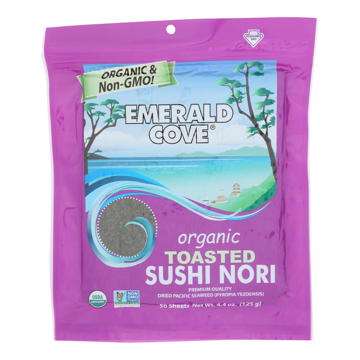 Nori, Seaweed, Toasted, Silver Grade, Resealable Bag,4 - 50 COUNT