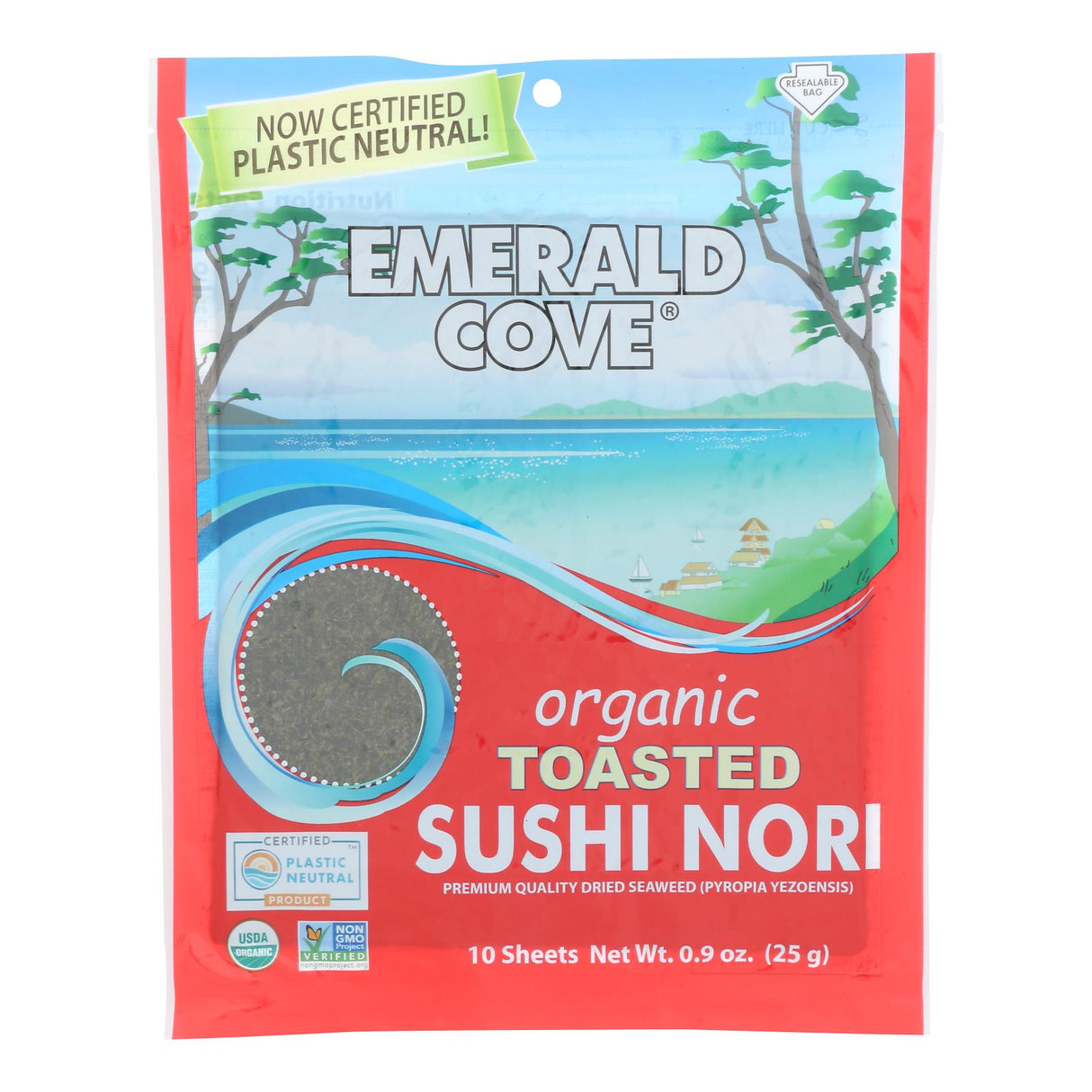 Nori, Seaweed, Toasted, Silver Grade, Resealable Bag,6 - 10 COUNT