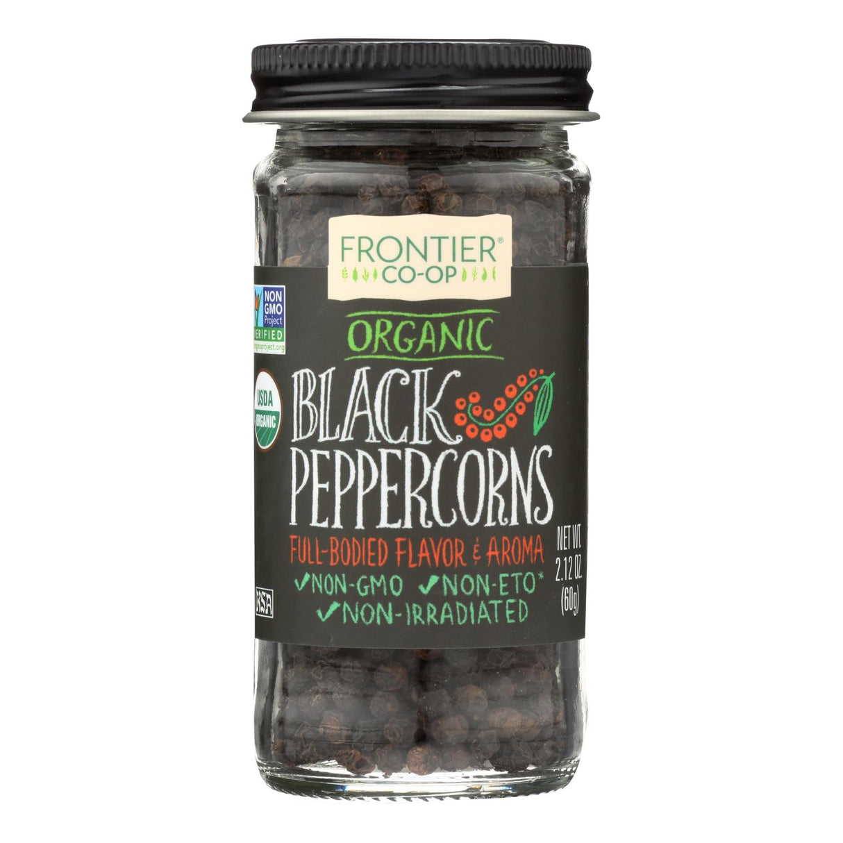 Peppercorns, Black, Whole,1 - 2.12 OUNCE
