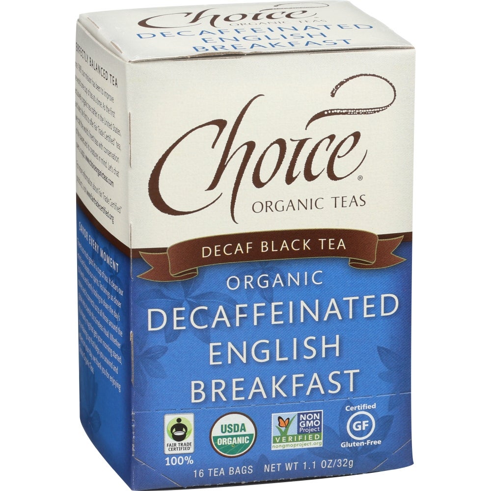 Tea, Black, English Breakfast, Decaffeinated, Individually Wrapped with String, 1.1 Ounce,6 - 16 COUNT