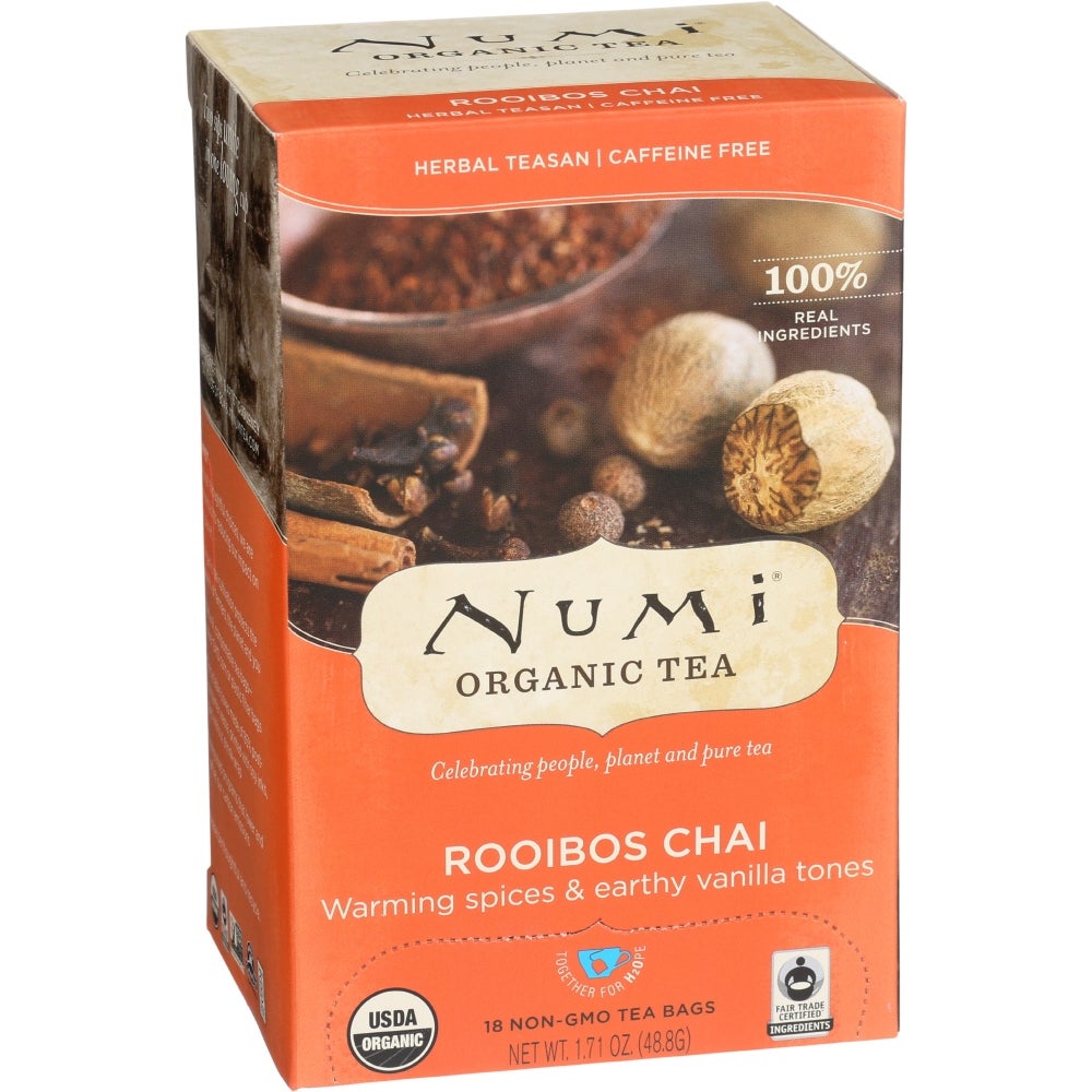 Tea, Warming Spices & Earthy Vanilla, Rooibos Chai, Individuallly Wrapped with String,6 - 18 COUNT