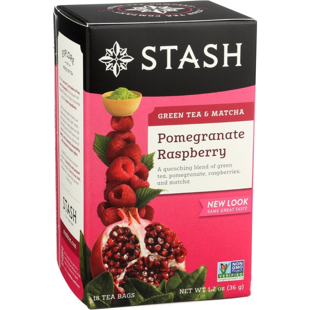 Tea, Pomegranate Raspberry Green, Individually Wrapped with String,6 - 18 COUNT