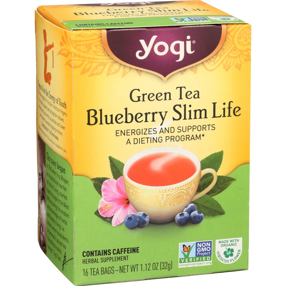 Tea, Green, Blueberry Slim Life, Individually Wrapped with String, 1.12 Ounce,6 - 16 COUNT