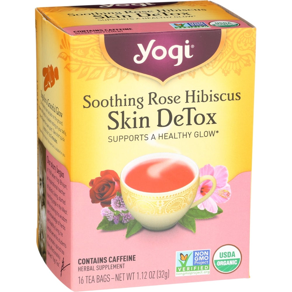 Tea, Soothing Rose Hibiscus, Skin Detox, Individually Wrapped with String, 1.12 Ounce,6 - 16 COUNT