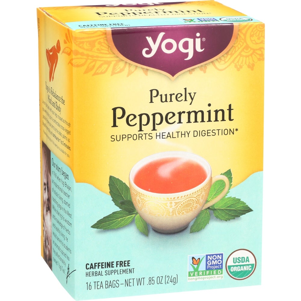 Tea, Peppermint, Purely, Individually Wrapped with String, 0.85 Ounce,6 - 16 COUNT