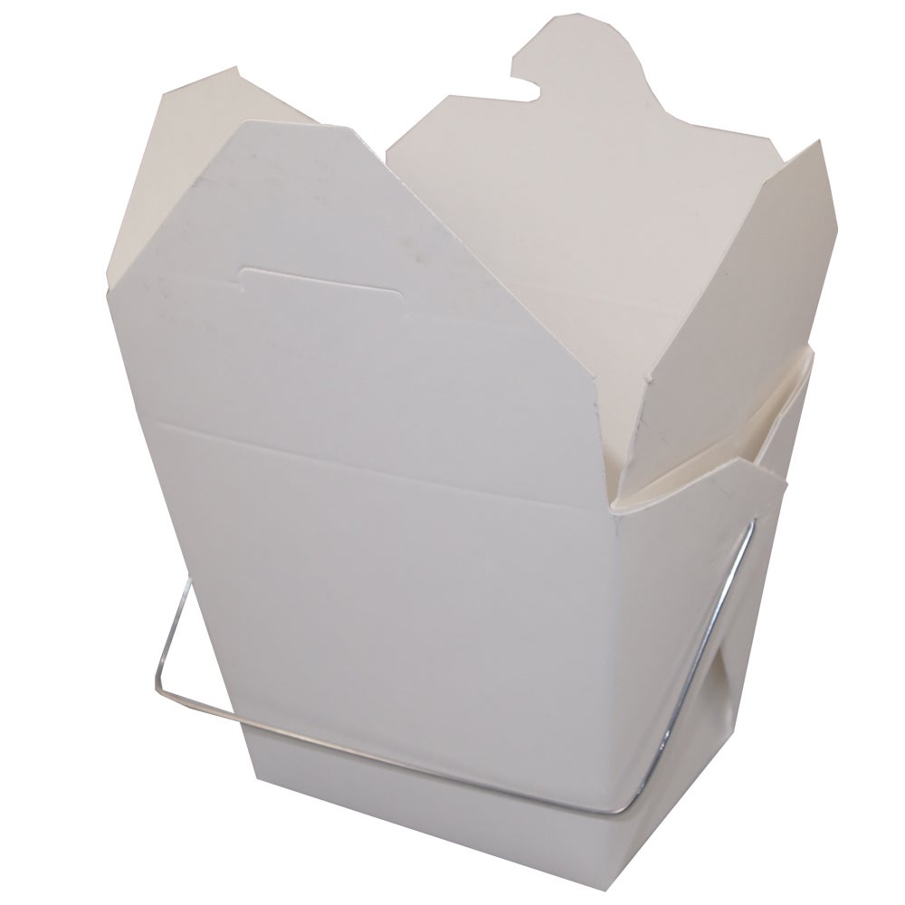 Pails, Food, #16, Paper, White, Western Fold, with Wire Handle,10 - 50 COUNT