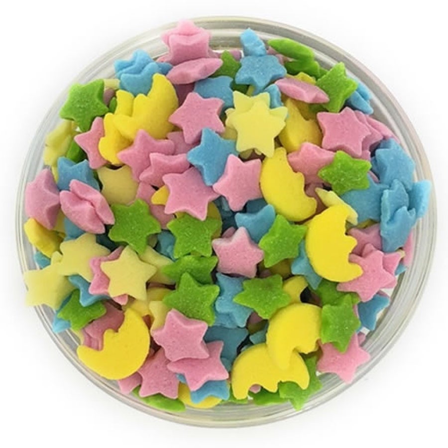 Sprinkle Mix, Starry Night, Star & Moon Shaped/Rainbow Assortment,6 - 1 POUND