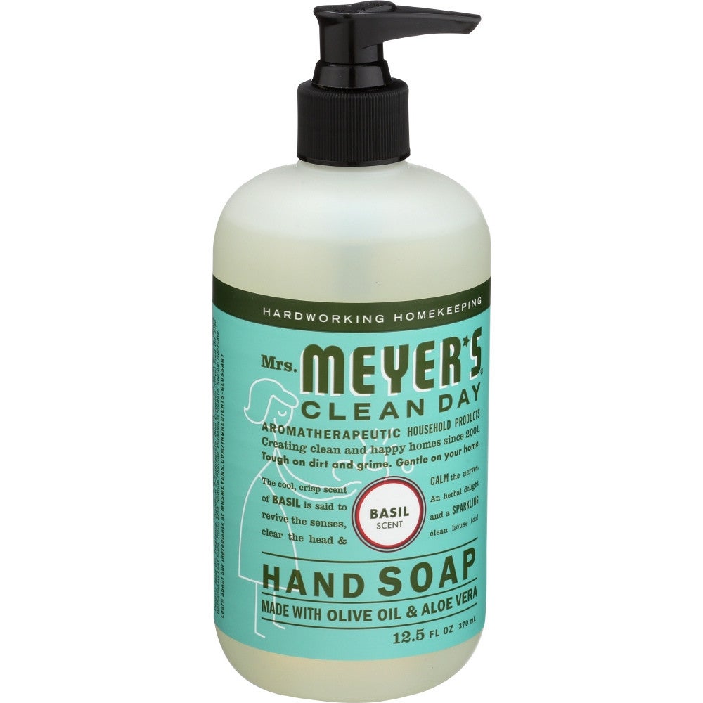 Hand Soap, Liquid, Basil, with Olive Oil & Aloe Vera,6 - 12.5 FLUID