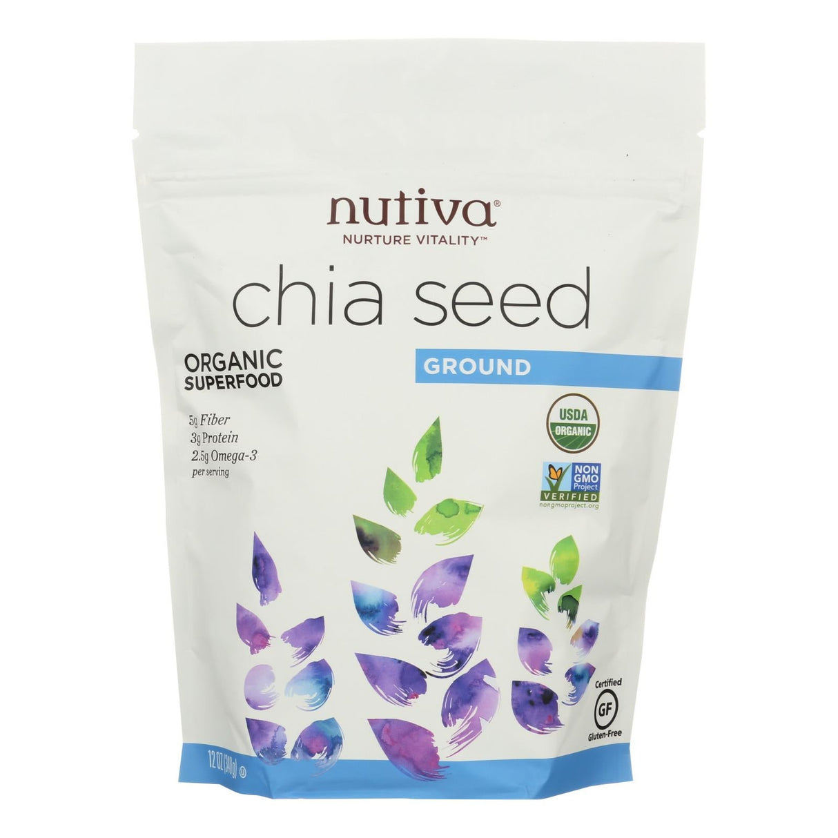 Seeds, Chia, Ground, Resealable Package,1 - 12 OUNCE