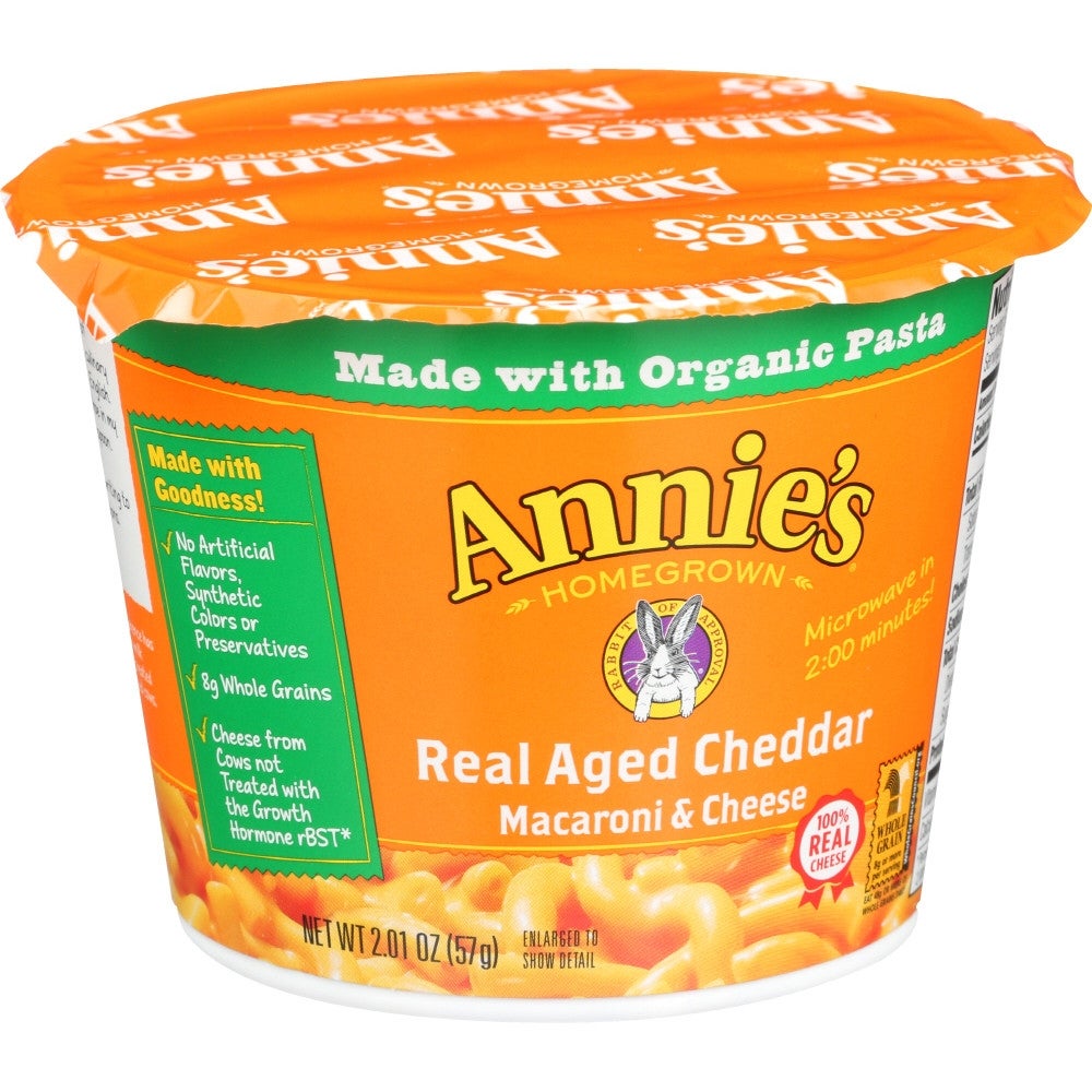 Entree, Macaroni & Cheese, Aged Cheddar, in Microwaveable Cup, Single-Serve, Shelf Stable,12 - 2.01 OUNCE