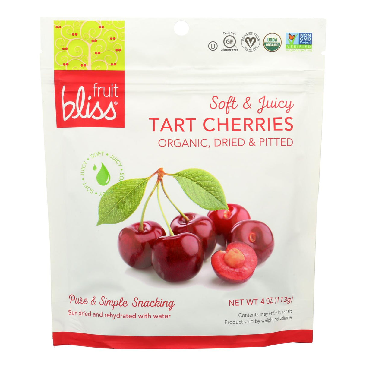 Cherries, Tart, Dried, Pitted, Resealable Bag,6 - 4 OUNCE