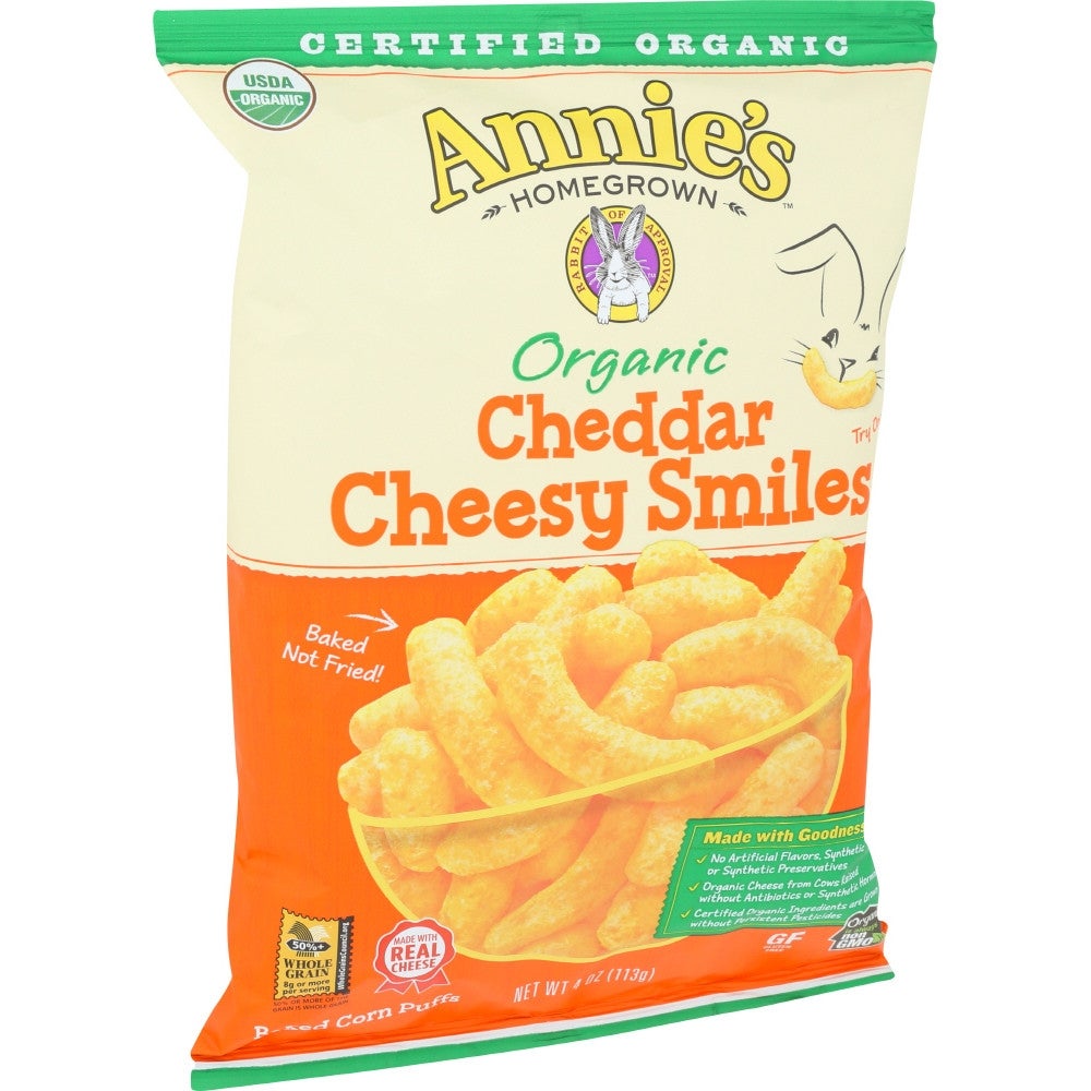 Cheese Puffs, Cheddar, Organic,12 - 4 OUNCE