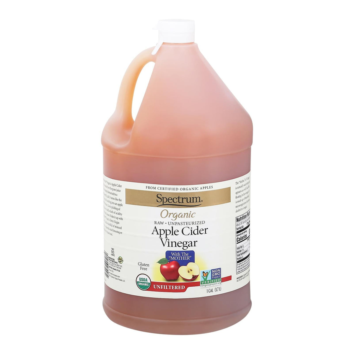 Vinegar, Apple Cider, Raw & Unfiltered, contains Mother,4 - 1 GALLON