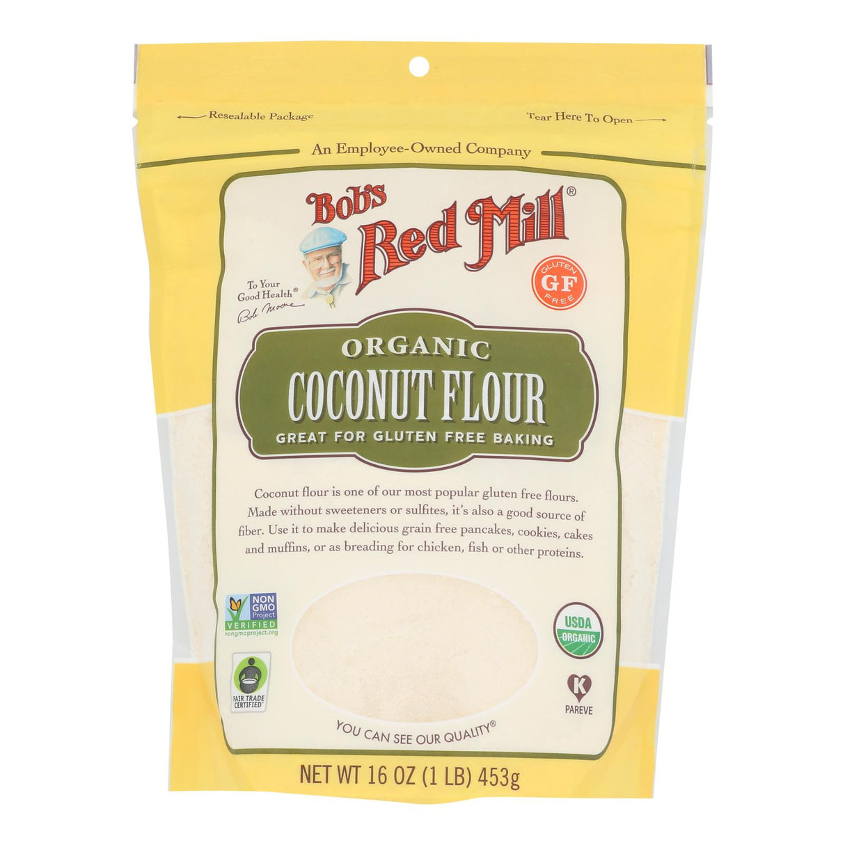 Flour, Coconut, Resealable Package,4 - 16 OUNCE