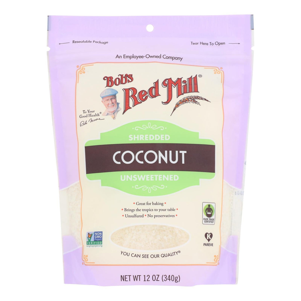 Coconut, Unsweetened, Shredded,4 - 12 OUNCE