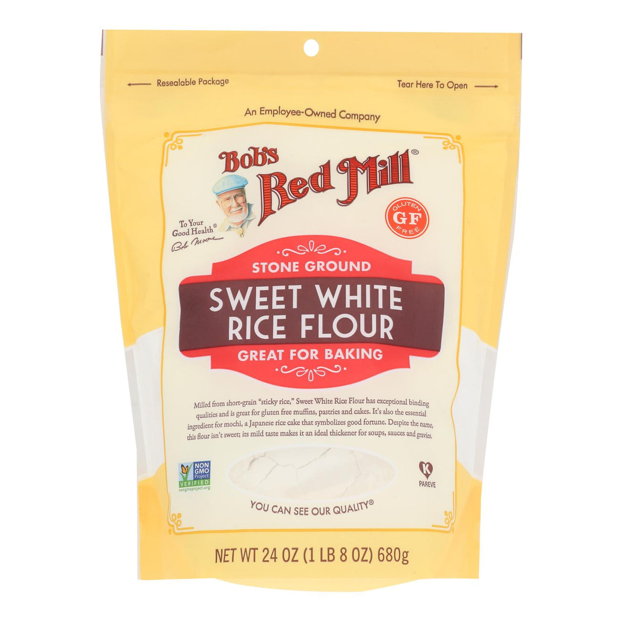 Flour, White Rice, Sweet, Resealable Package,4 - 24 OUNCE