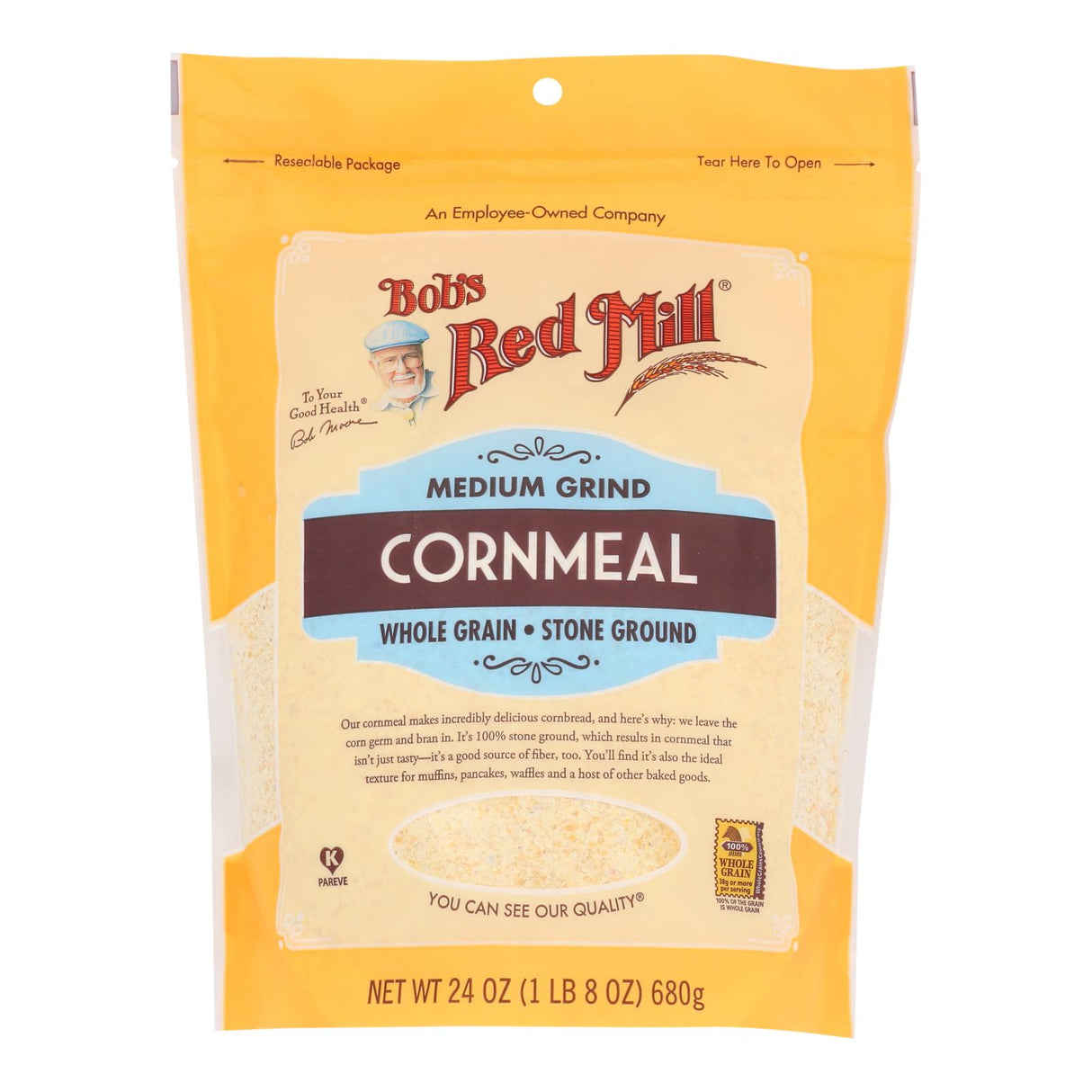 Corn Meal, Medium Ground, Resealable Package,4 - 24 OUNCE