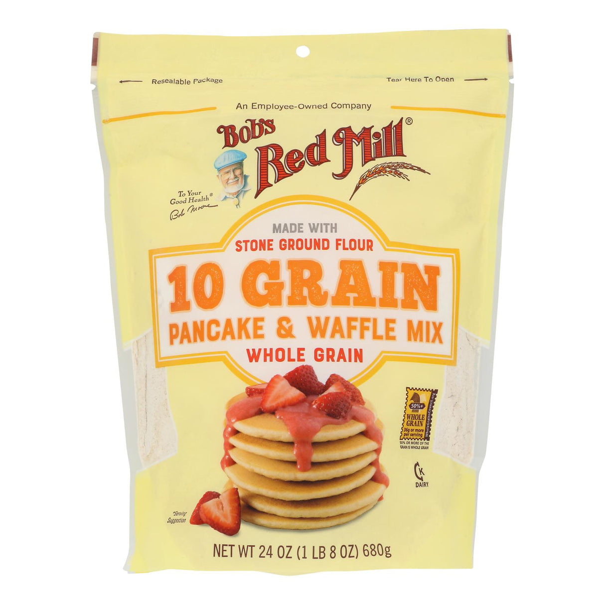 Mix, Pancake & Waffle, 10-Grain, Resealable Bag,4 - 24 OUNCE
