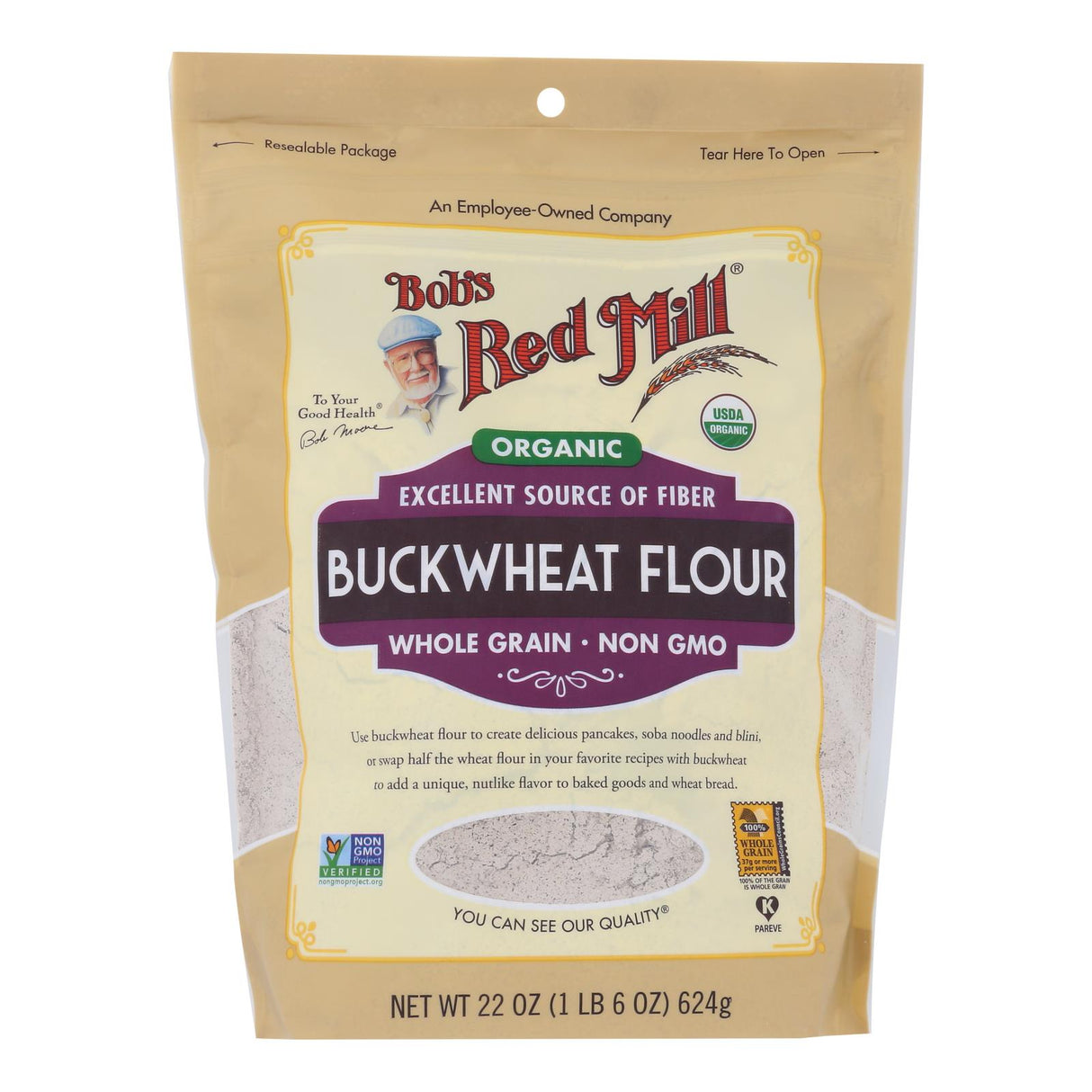 Flour, Buckwheat, Resealable Package,4 - 22 OUNCE